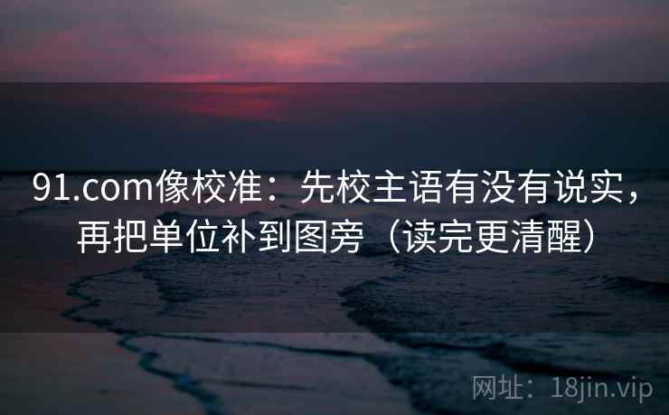 91.com像校准：先校主语有没有说实，再把单位补到图旁（读完更清醒）